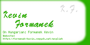 kevin formanek business card